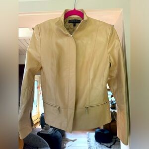 Lafayette 148 Cropped Leather Jacket